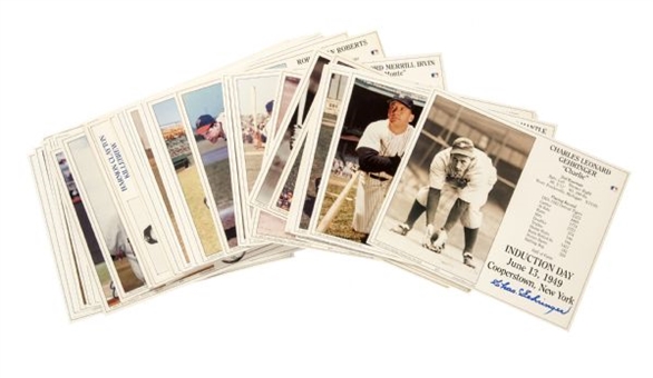 Baseball Hall of Fame Signed Induction Card Collection of (61) with DiMaggio, Mantle and Hunter 